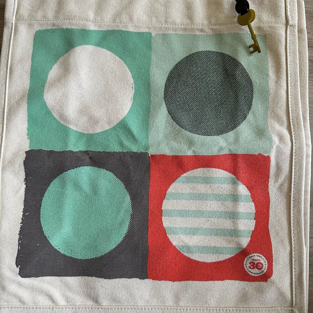 Fossil Cotton Canvas Tote Bag With Key Charm 30 Y… - image 2